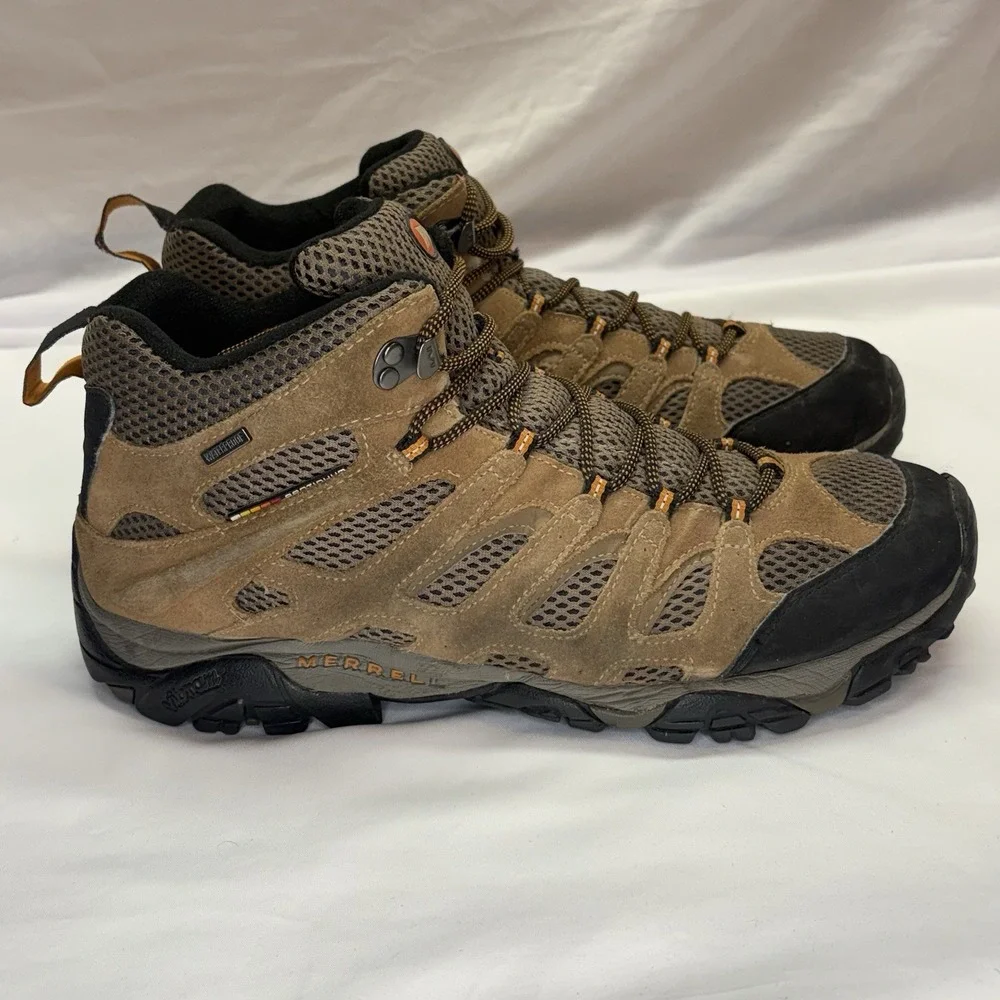 Merrell Moab Mid Waterproof Hiking Boots Mens 12 Earth J88623